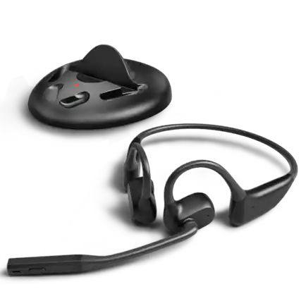 Front. avantalk - Lingo N21 - Open-Ear Bluetooth Headset with Noise Cancelling Mic & Charging Dock.