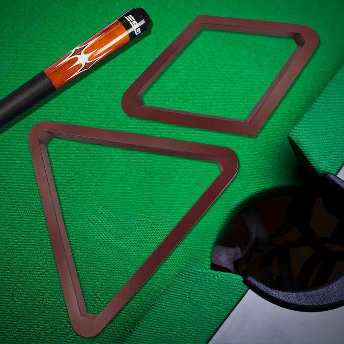 Alt View 2. GSE Games & Sports Expert - Deluxe Mahogany Solid Wood 8-Ball Triangle and 9-Ball Diamond Ball Racks for 2-1/4" Pool Balls - Mahogany.