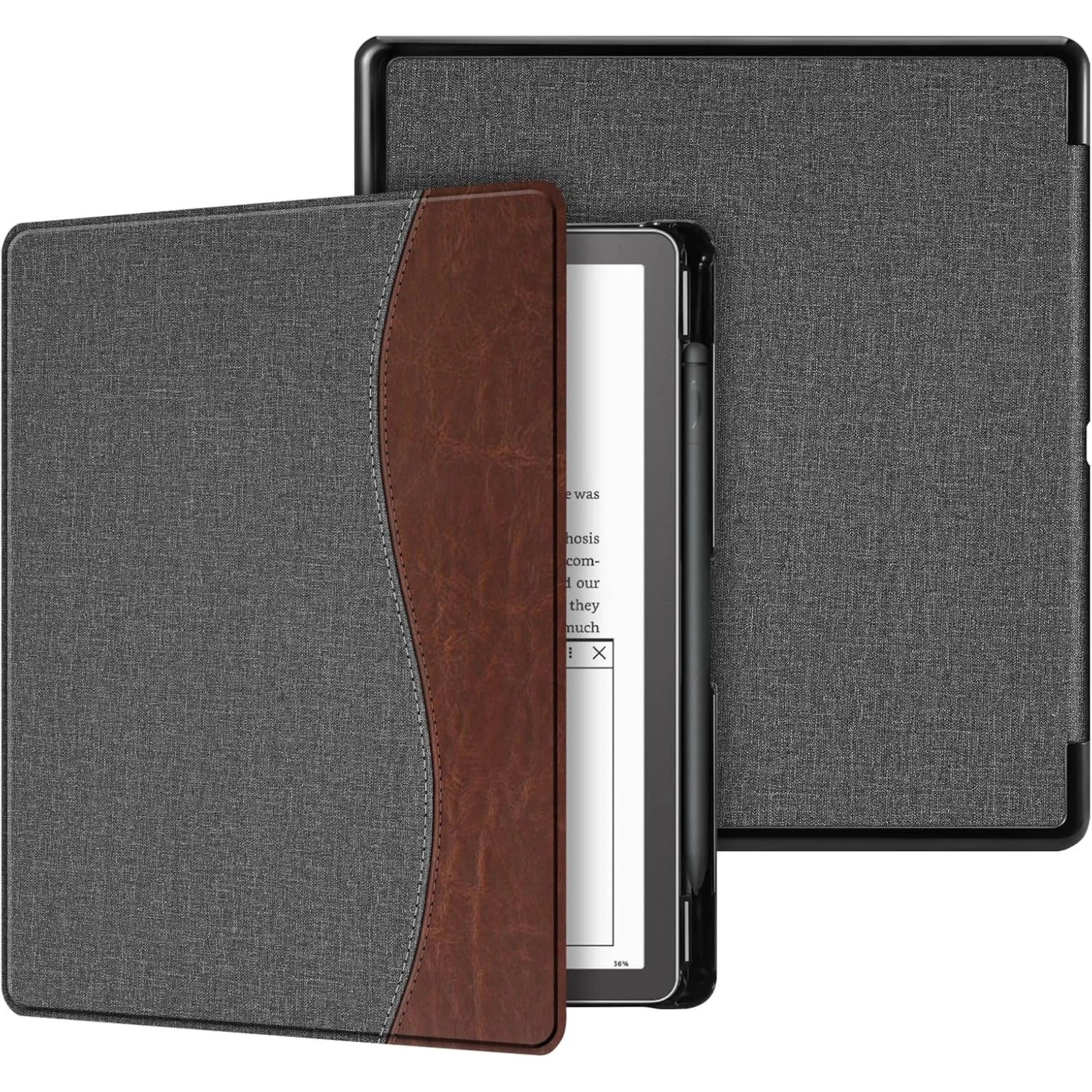 Kitcheniva - Lightweight Slim Case For Kindle Scribe 2024 And 2022 With Auto Sleep Wake - Gray Brown