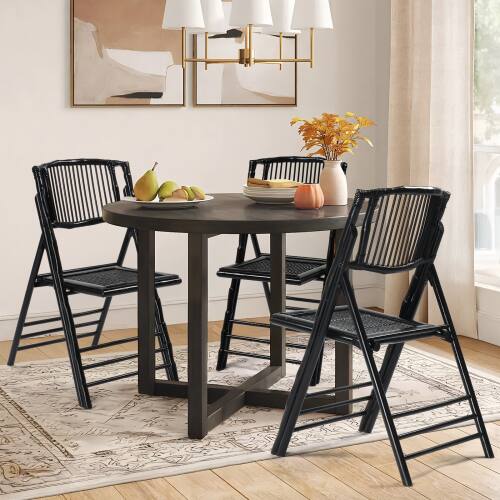 Alt View 5. Winado - 34in 1PC Portable Bamboo Folding Chair, Comfortable Seat Dining Chair for Indoor Outdoor Patio Wedding Party Events - Black.