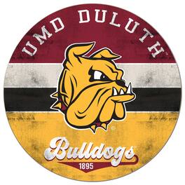 Jardine - Minnesota Duluth Bulldogs 20'' x 20'' Retro Logo Circle Sign - Maroon