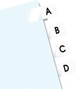 Redi-Tag - BTE A-Z Hanging Folder Tabs, 7/16" x 1", 104/Pack - White