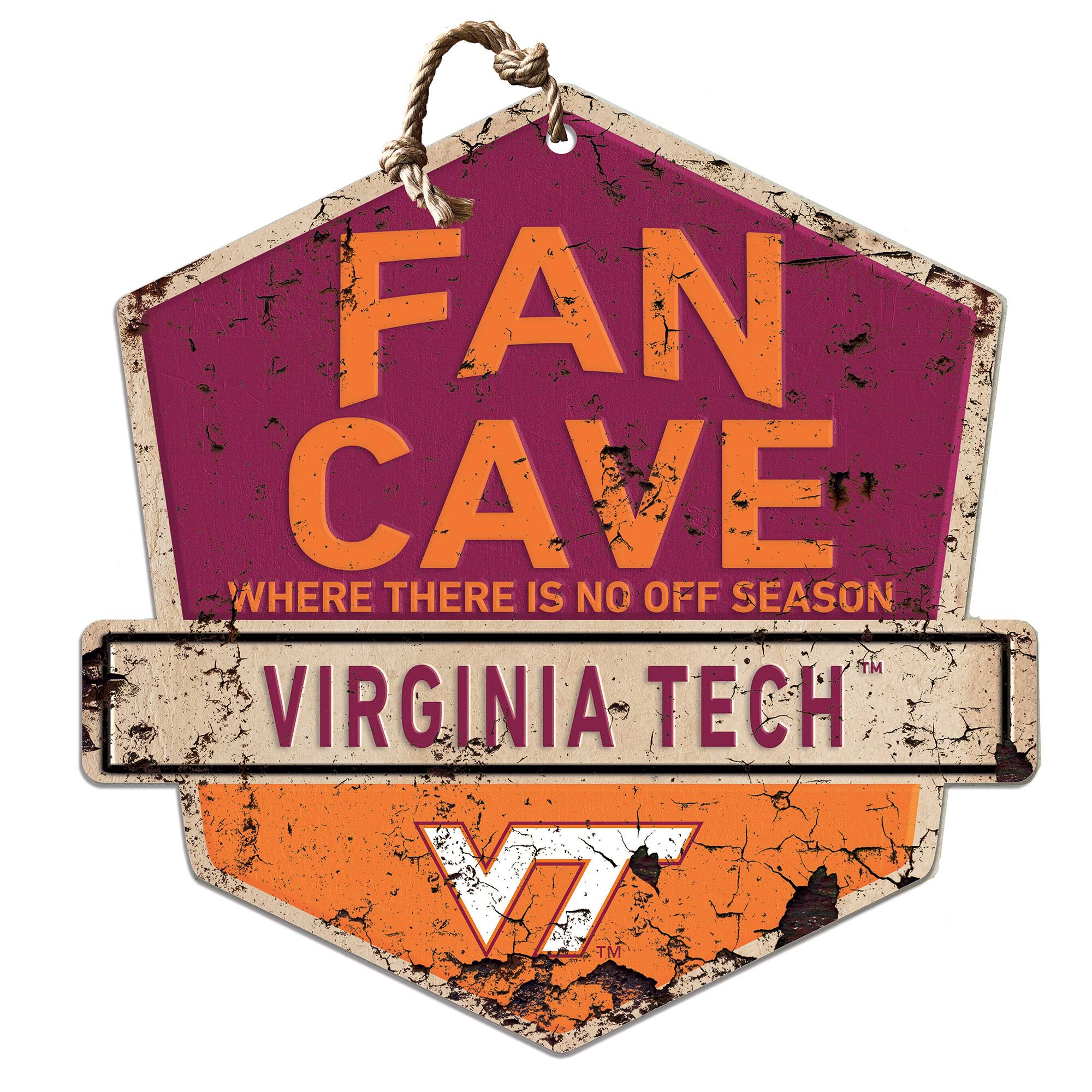 Virginia Tech Hokies Fan Cave Badge Sign