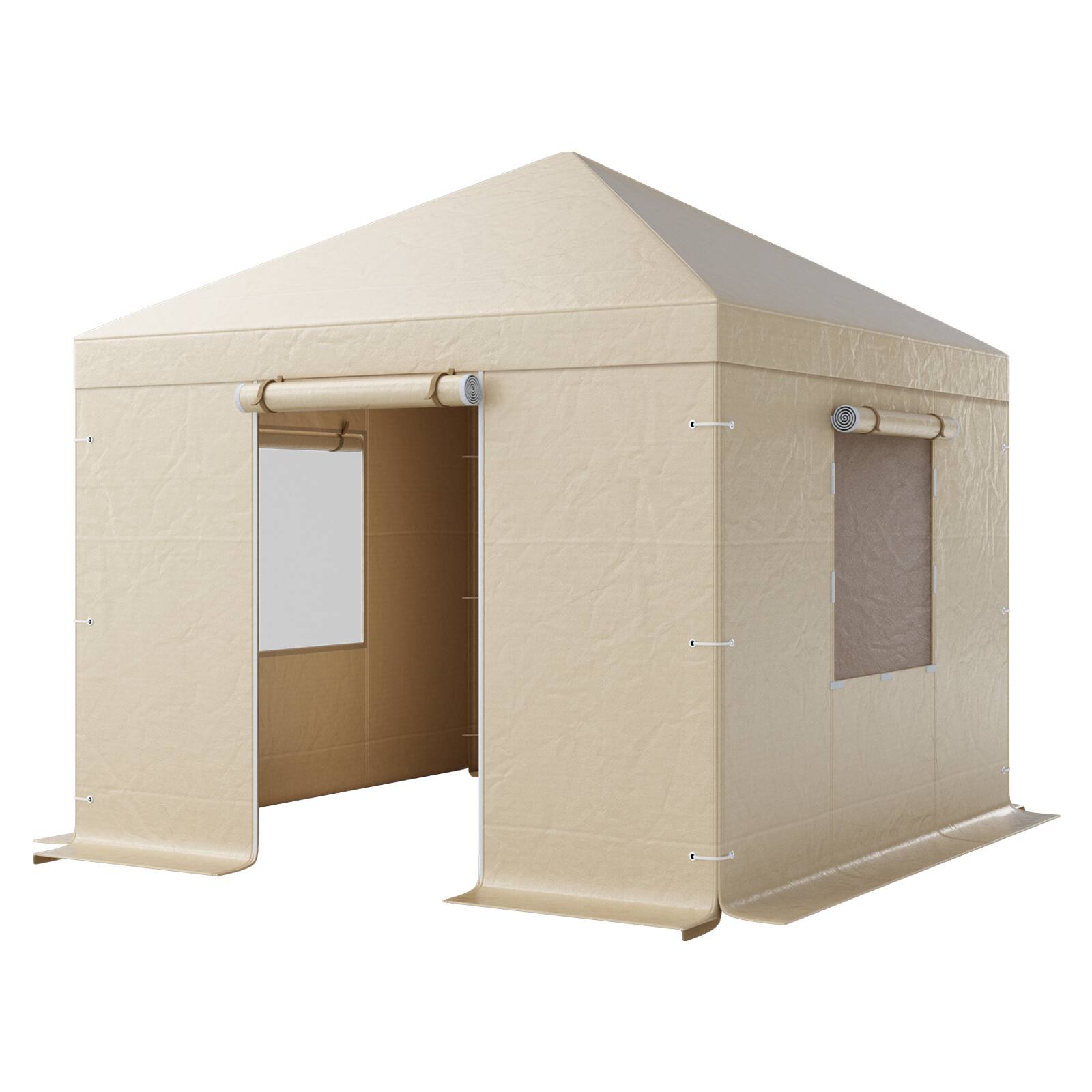 Alt View 5. VEVOR - Winter Gazebo Cover Fits 10 x 10 ft Hardtop Gazebos, All-Weather Gazebo Cover with Sidewalls & Mesh Windows,High-Density - Beige.
