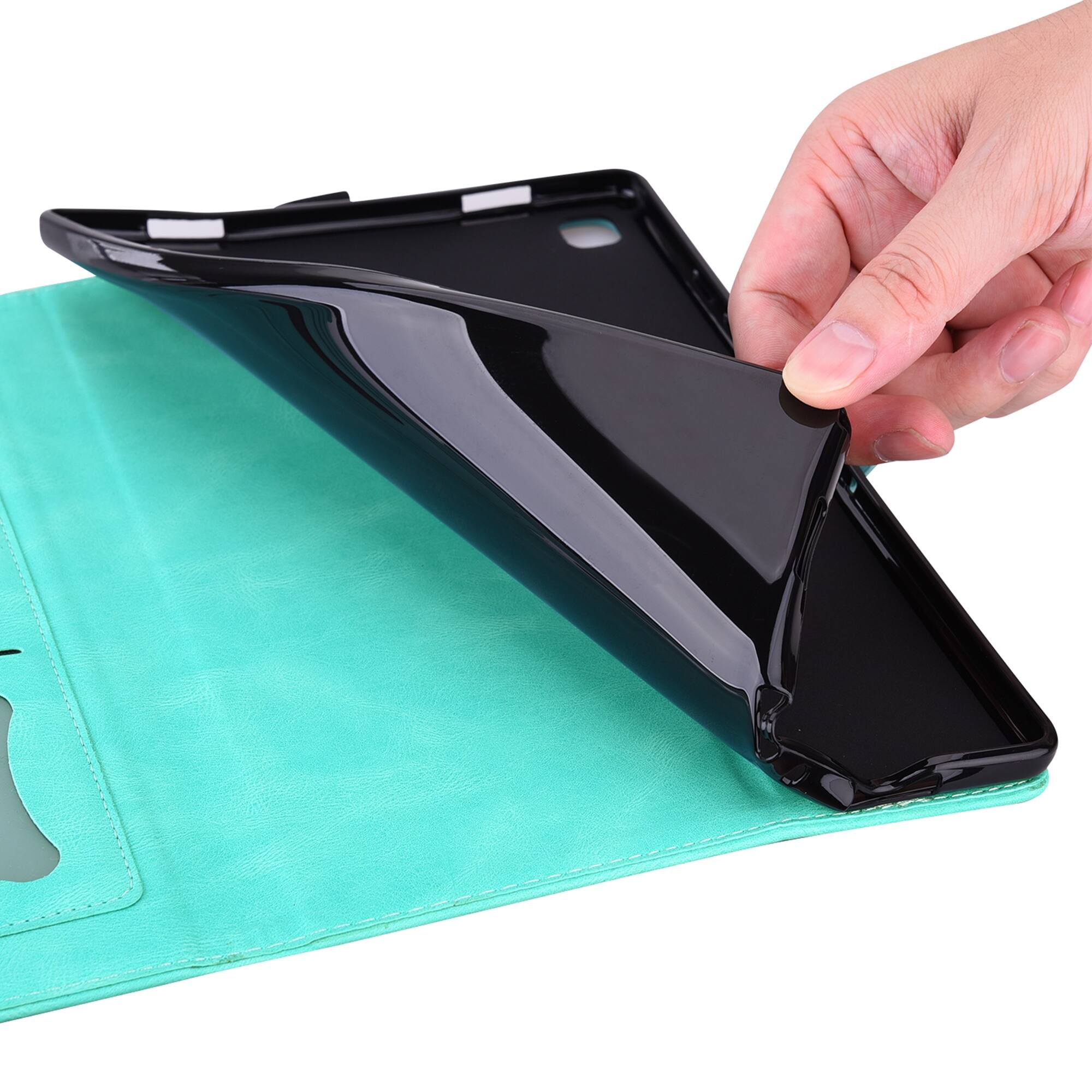 Alt View 2. Dteck - For Apple iPad (A16) 11" 2025 & iPad 10th 2022 PU Leather Embossed Butterfly Folio Case+Card Holder Flip Stand Cover - Green.