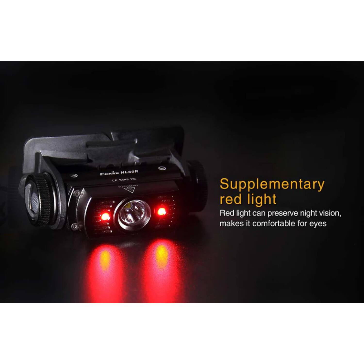 Supplementary red light  
Red light can preserve night vision, makes it comfortable for eyes