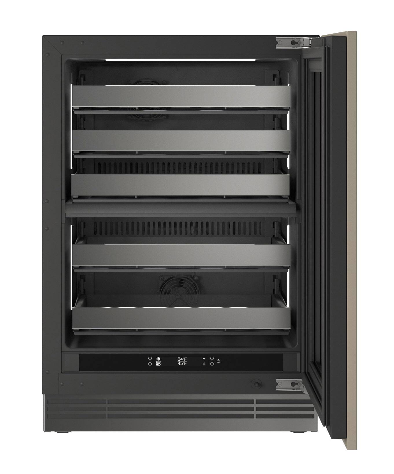 Alt View 2. U-Line - 24"W. 5.1 Cu.Ft. Built-In Dual-Zone Wine Ref.-Panel Ready Fram w. Glass - Panel Ready.
