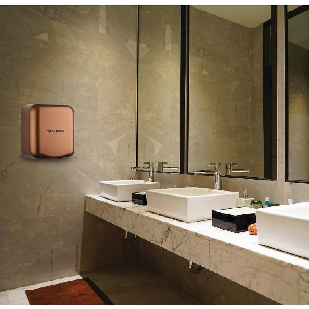 Alt View 1. Alpine Industries - Hemlock Commercial Automatic High-Speed 120V Electric Hand Dryer - Copper.