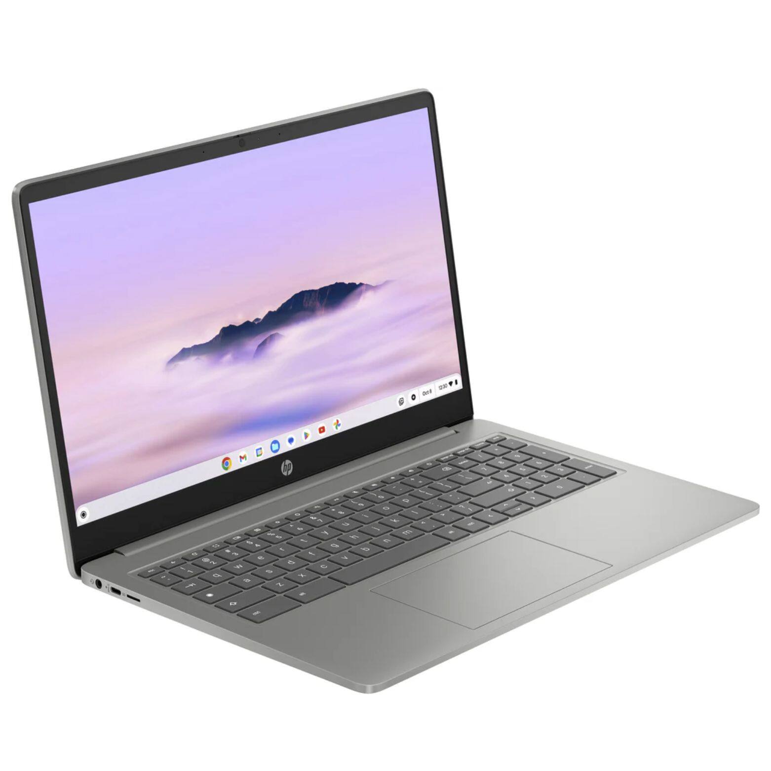 Alt View 2. HP - Chromebook 15.6" FHD IPS Intel Core i3-N305 0.8 GHz up to 3.8 GHz 8GB 128GB UFS ChromeOS Laptop - Mineral Silver.