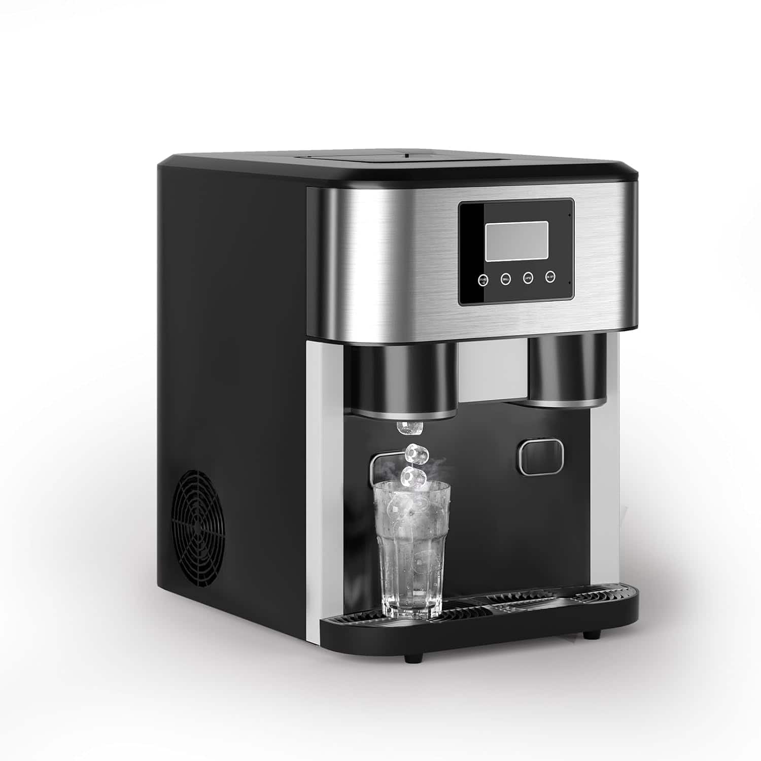 Circus Cirle - 3-in-1 Countertop Ice Maker & Ice Crusher Water Dispenser,40lbs of ice every 24 hours - Black