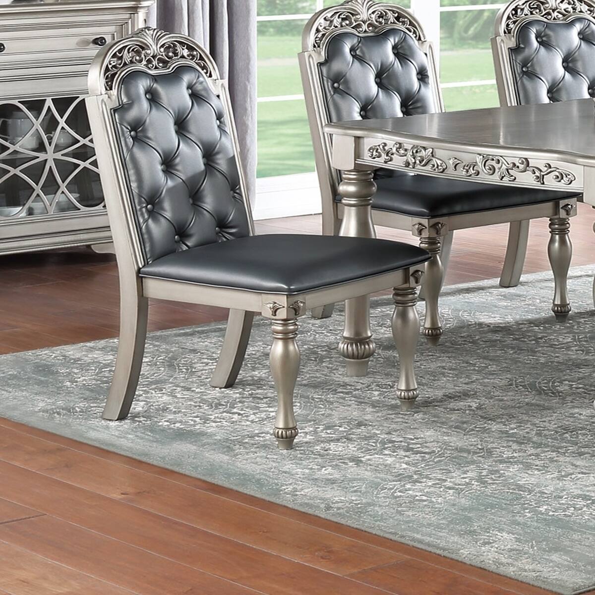 Loheer Formal Dining Table, Silver Gray Rubberwood, Rectangular 72 Inch ...