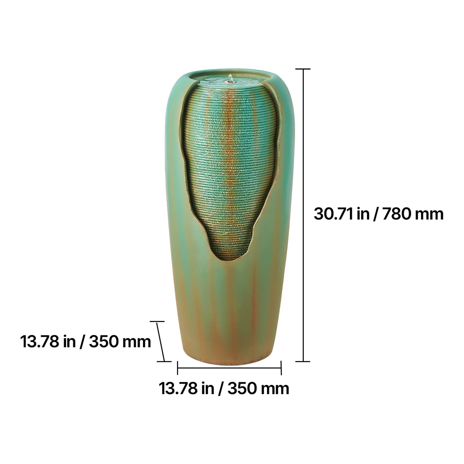 30.71 in / 780 mm  
13.78 in / 350 mm  
13.78 in / 350 mm