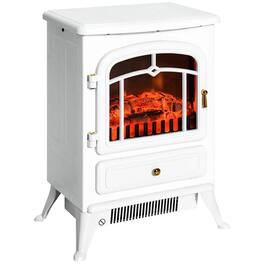 Resenkos - Fireplace Stove, Electric Fireplace Heater with Realistic LED Flames and Logs - White