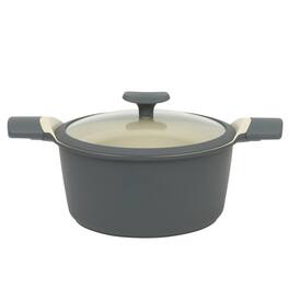 Oster - Rooney 5 Quart Ceramic Nonstick Cast Aluminum Dutch Oven with Lid in Grey - Gray