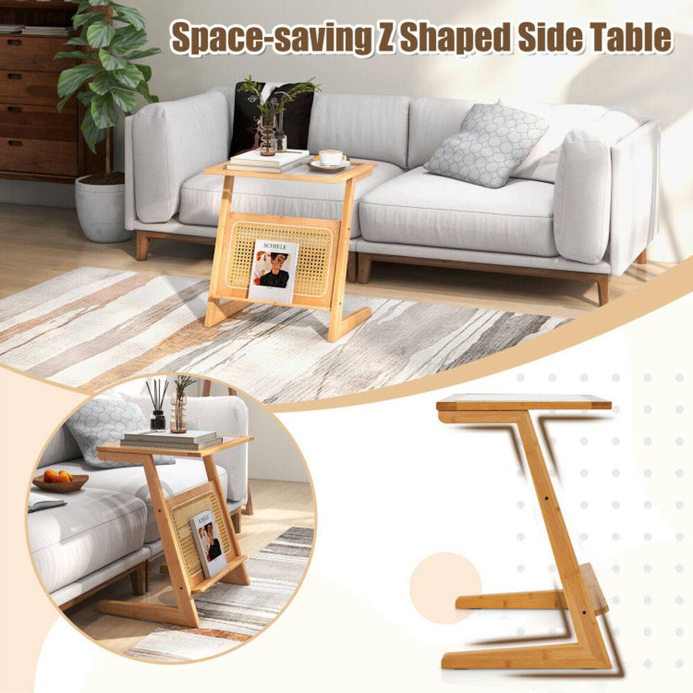 Space-saving Z Shaped Side Table