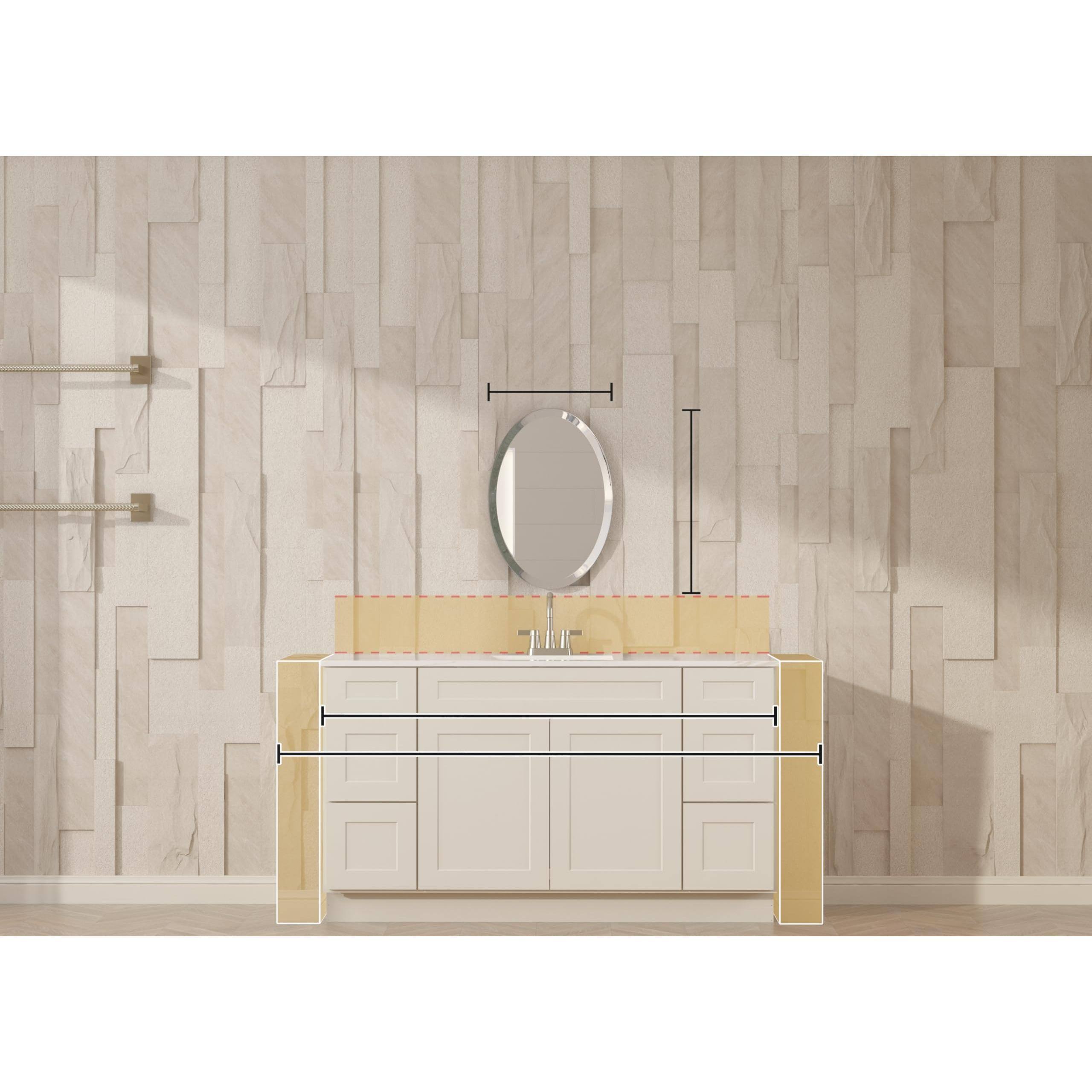 Alt View 3. Cedar Assembly - Frameless Oval Mirror 16" X 24" Bathroom Wall With Beveled Edge Modern Decorative Vanity Mirrored For Liv... - Oval-16"L x 24"W.