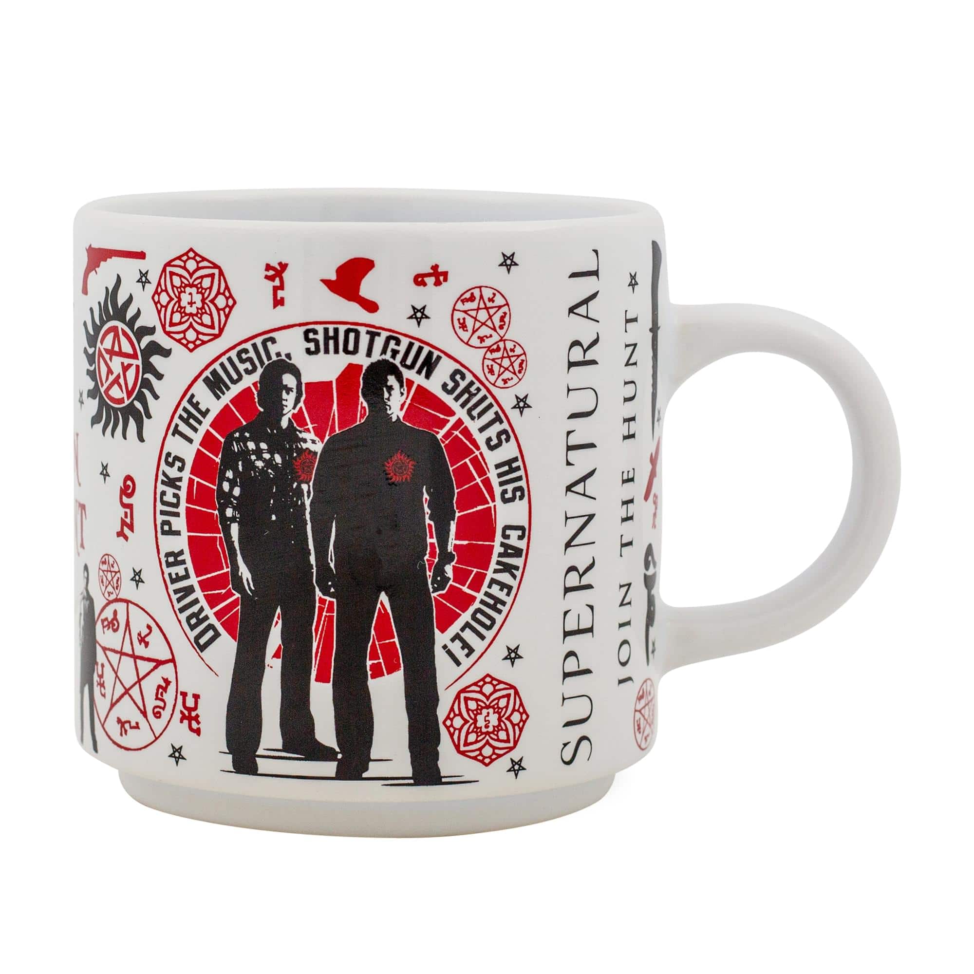Silver Buffalo - Supernatural "Join The Hunt" Single Stackable Ceramic Mug | Holds 13 Ounces - Red