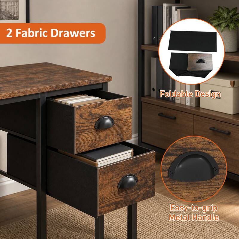 2 Fabric Drawers  
Foldable Design  
Easy-to-grip Metal Handle
