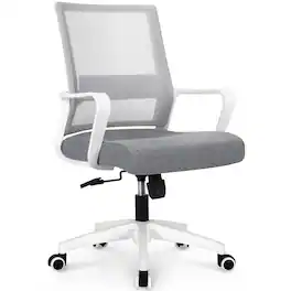 Neo Chair - Ergonomic Mesh Office Chair, Mid Back Desk Chair with Lumbar Support, Adjustable Swivel Wheels - Gray