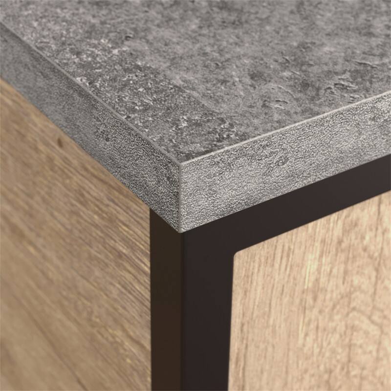 Alt View 4. HTUTWOO - Lateral Wood File with Large Drawers - 2 Drawers with Full Extension Slides, Legal-Size File Storage with Metal Frame - Brown.