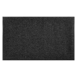 VEVOR - Front Door Mat, 5 x 3 ft Commercial Floor Mat for Indoor and Outdoor, Stylish Striped Industrial Carpet with PVC Backing - Black