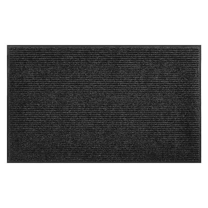 Front. VEVOR - Front Door Mat, 5 x 3 ft Commercial Floor Mat for Indoor and Outdoor, Stylish Striped Industrial Carpet with PVC Backing - Black.