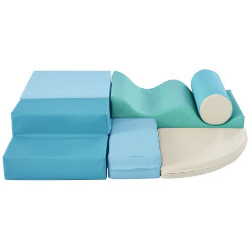 Akoasm - 6 in 1 Soft Play Equipment Climb and Crawl Playground for Kids - Blue