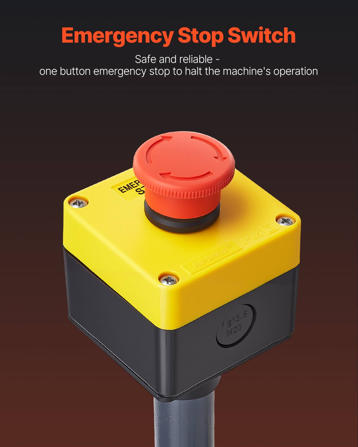 Emergency Stop Switch

Safe and reliable - one button emergency stop to halt the machine's operation

EMER S

IP 65

ALIKEL

F g13.5

M20