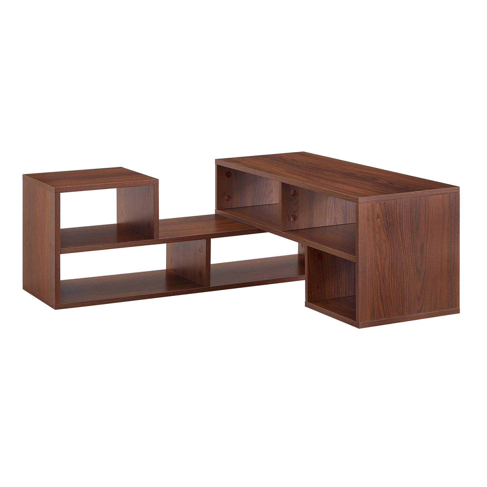 Alt View 10. Loheer - Loheer- Dark Walnut Modular TV Stand Adjustable Free Combination Media Console for Living Room 0.98ft W x 1.12ft H - Wood.