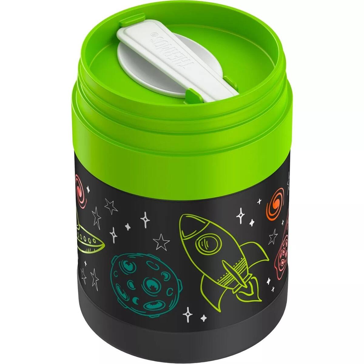 Alt View 1. Thermos - Thermos 10 oz. Kid's Vacuum Insulated Food Jar with Spoon - Space - Space.