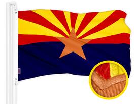 G128 - Arizona State Flag 4 x 6 ft Embroidered 300D Polyester Brass Grommets - Red, Yellow, Blue, Orange