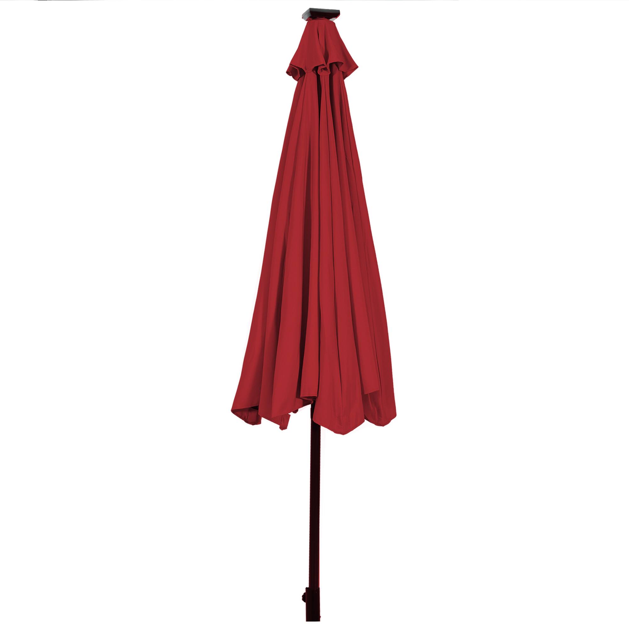 Alt View 5. Gymax - Gymax 10 ft Patio Table Market Umbrella Yard Outdoor w/ Solar LED Lights Burgundy - Burgundy.