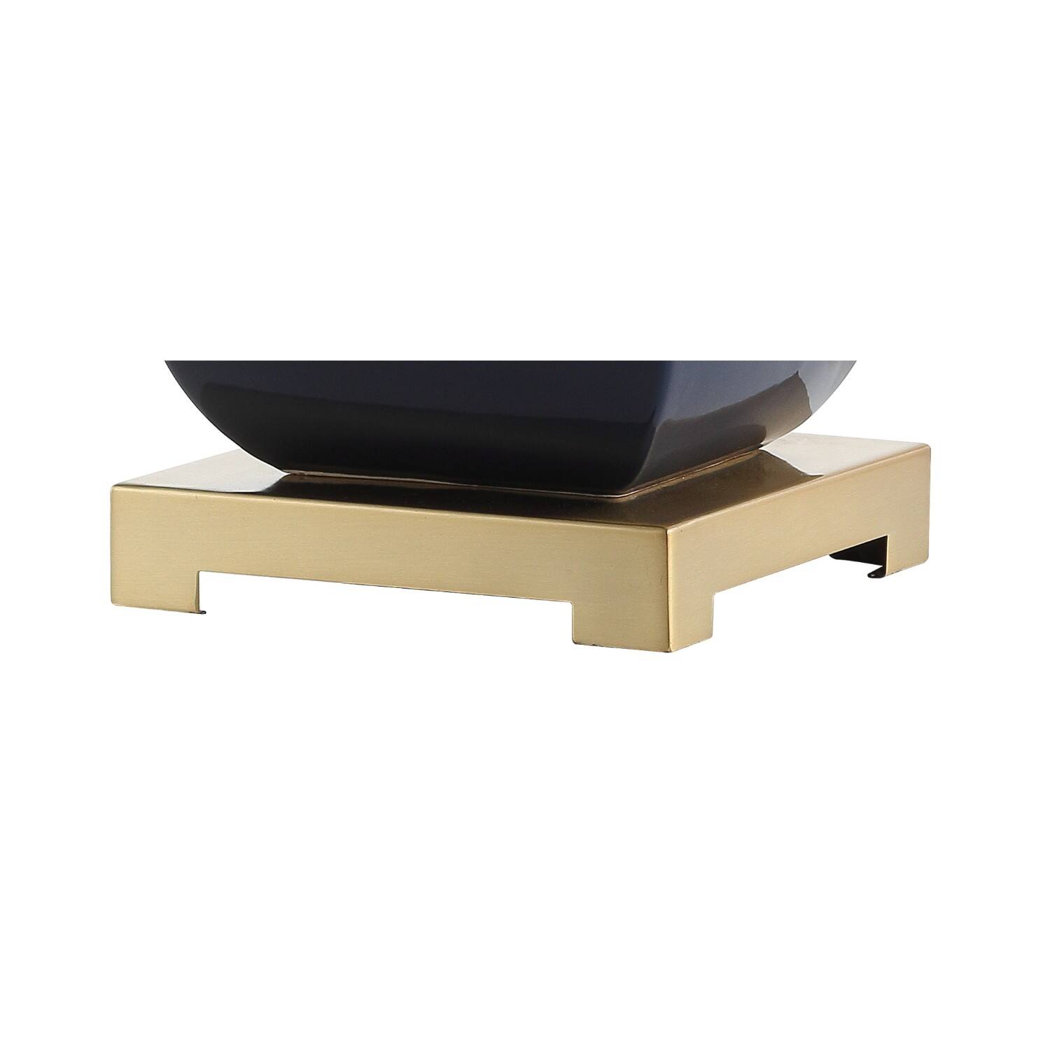 Alt View 4. Jonathan Y - Vienna 25.5" Ceramic LED Table Lamp, Navy/Gold - Navy.