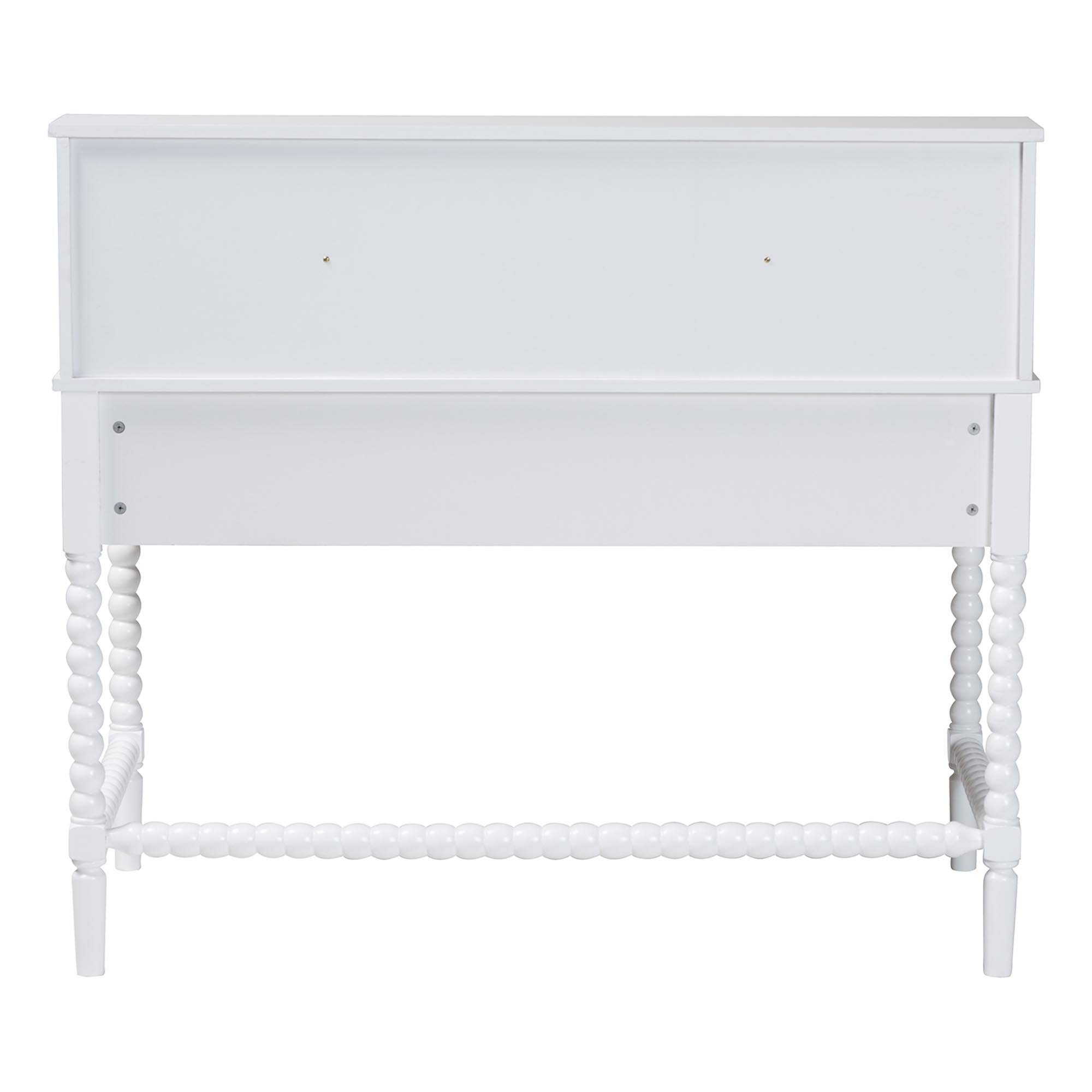 Alt View 1. Baxton Studio - Baxton Studio Archwood Writing Desk with Hutch - 3-Drawer Wood Desk with Bobbin Design, White - White.