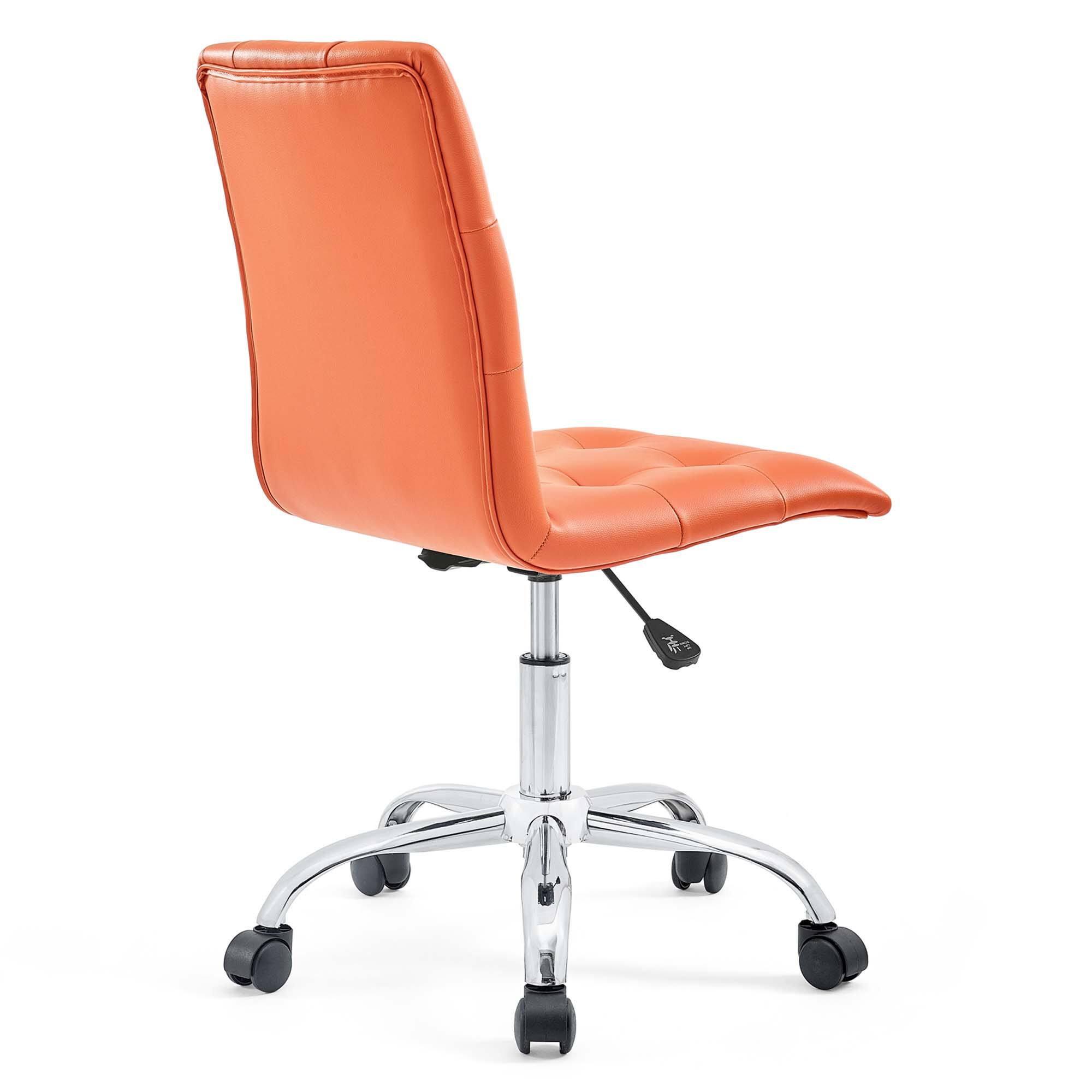 Alt View 5. Modway - Prim Armless Mid Back Office Chair by Modway - Orange.