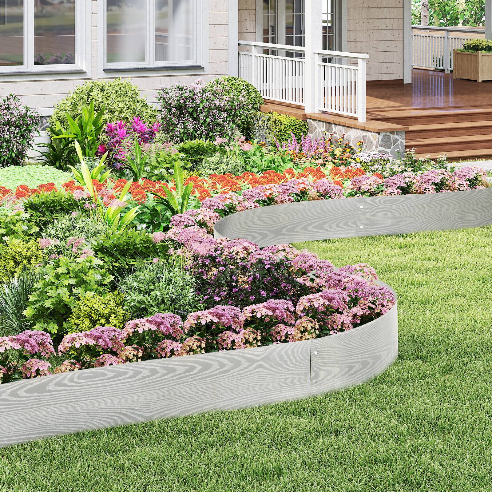 Alt View 1. Gymax - Gymax 6-Pack 20 FT Galvanized Metal Landscape Edging Heavy-Duty Metal Garden Border - Silver.