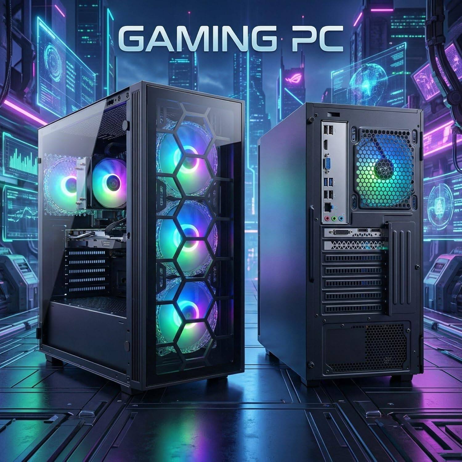 Left. STGAubron - STGAubron Gaming Desktop PC, Intel Core i7 up to 3.9G, GeForce RTX 2060S 8G, 32G Ram, 1TB SSD, WiFi 6, BT 5.0, Win11H - Black.