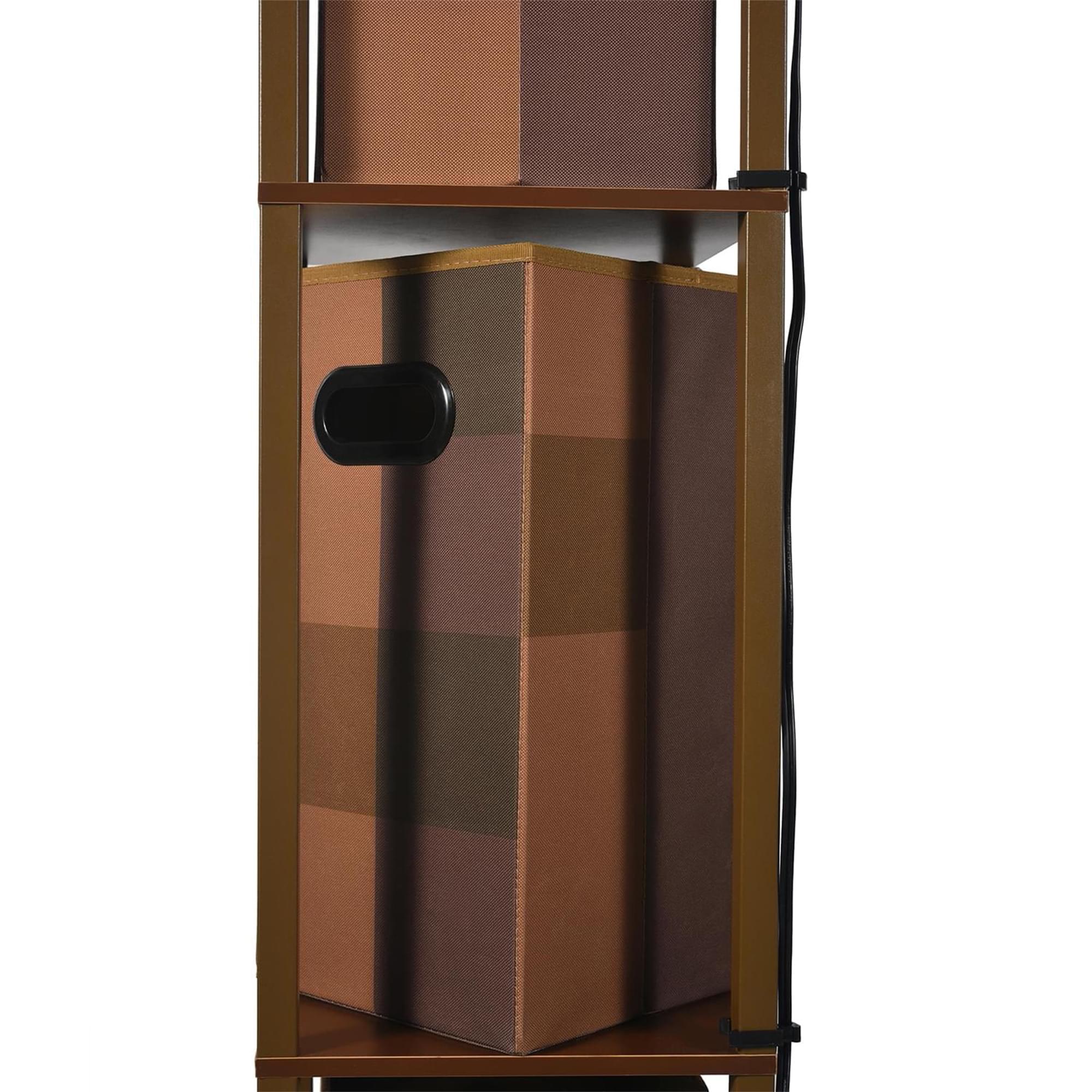 Alt View 10. Ukonic - Minecraft Brownstone Torch Standing Floor Lamp and Storage Unit | 5 Feet Tall - Brown.