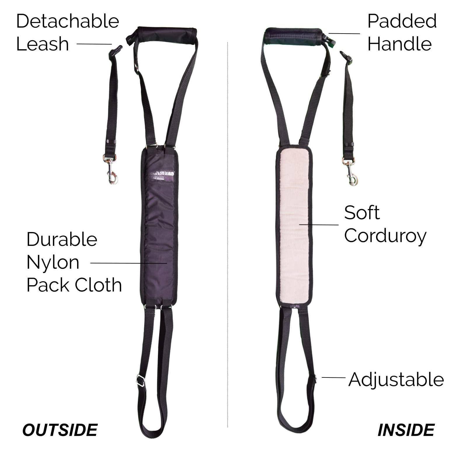 - Detachable Leash
- Padded Handle
- Durable Nylon Pack Cloth
- Soft Corduroy
- Adjustable
- OUTSIDE
- INSIDE