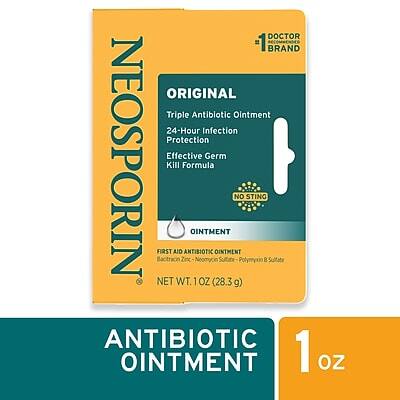 DOCTOR BRAND  
NEOSPORIN  
ORIGINAL  
Triple Antibiotic Ointment  
24-Hour Infection Protection  
Effective Germ Kill Formula  
NO STING  

FIRST AID ANTIBIOTIC OINTMENT  
Neomycin Sulfate 0.4%  
Polymyxin B Sulfate 0.4%  
Bacitracin Zinc 4000 Units/g  

NET WT. 1 OZ (28.3 g)  

ANTIBIOTIC OINTMENT  
1 oz