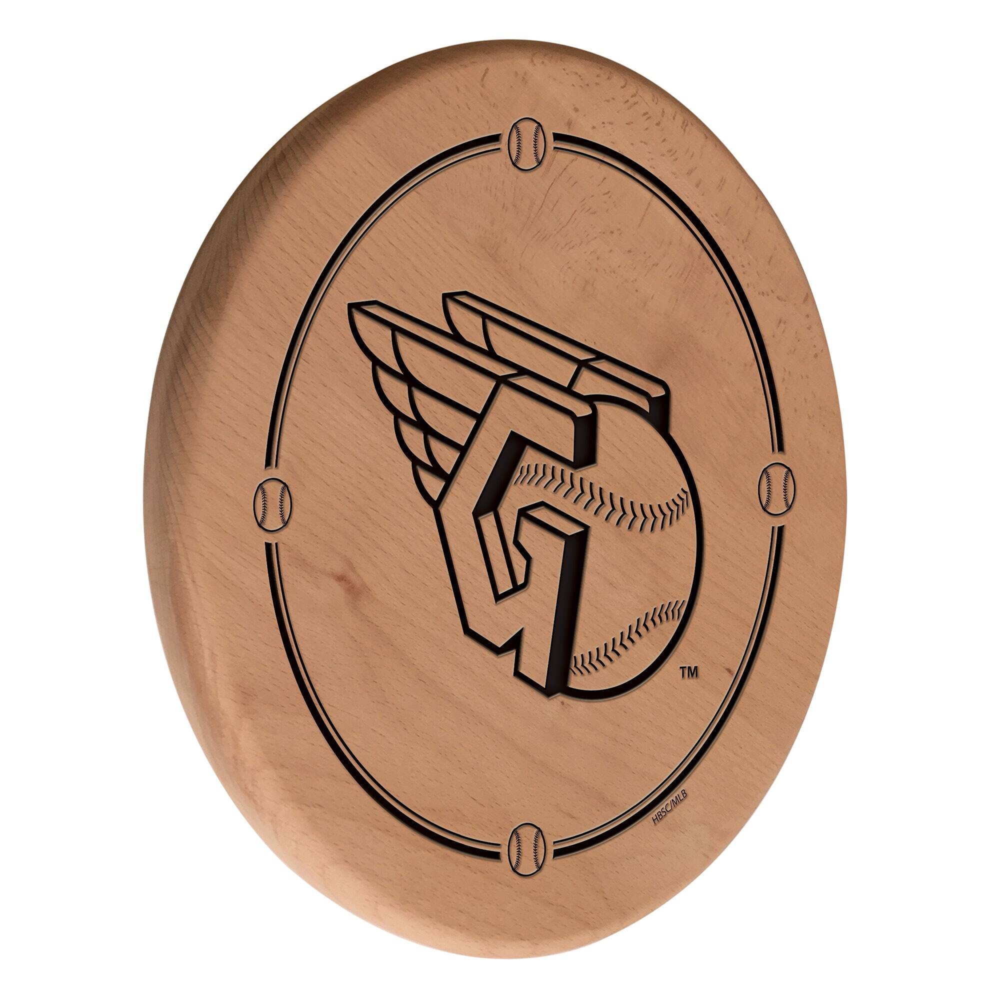 Natural Cleveland Guardians 13" Laser Engraved Solid Wood Sign