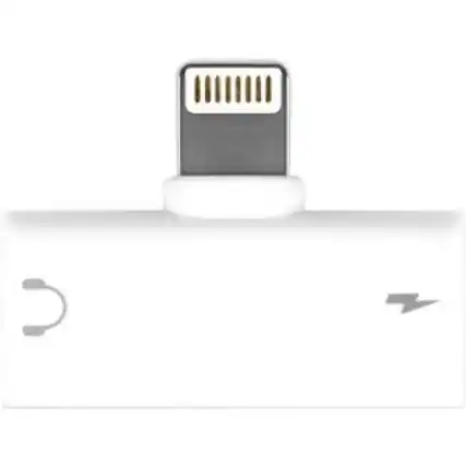 Front. Aluratek - Aluratek Dual Lightning Adapter For iPhone/iPad - 1 x Lightning Proprietary Connector Male - 1 x Lightning Proprietary - Black.