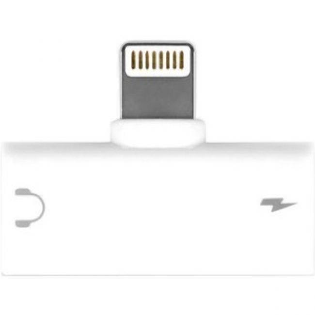 Front. Aluratek - Aluratek Dual Lightning Adapter For iPhone/iPad - 1 x Lightning Proprietary Connector Male - 1 x Lightning Proprietary - Black.