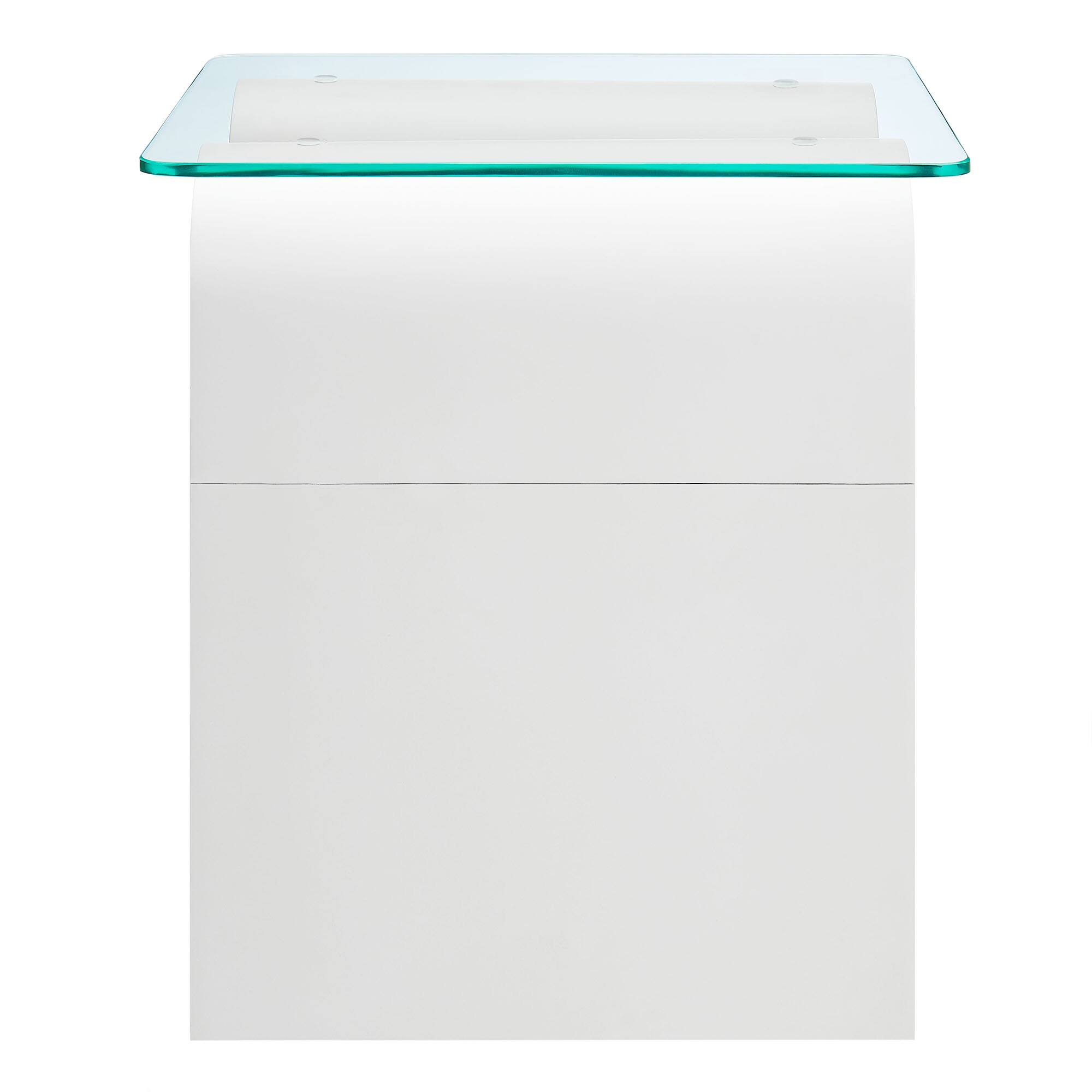 Alt View 2. Modway - Ondine Glass Top Side Table by Modway - White.