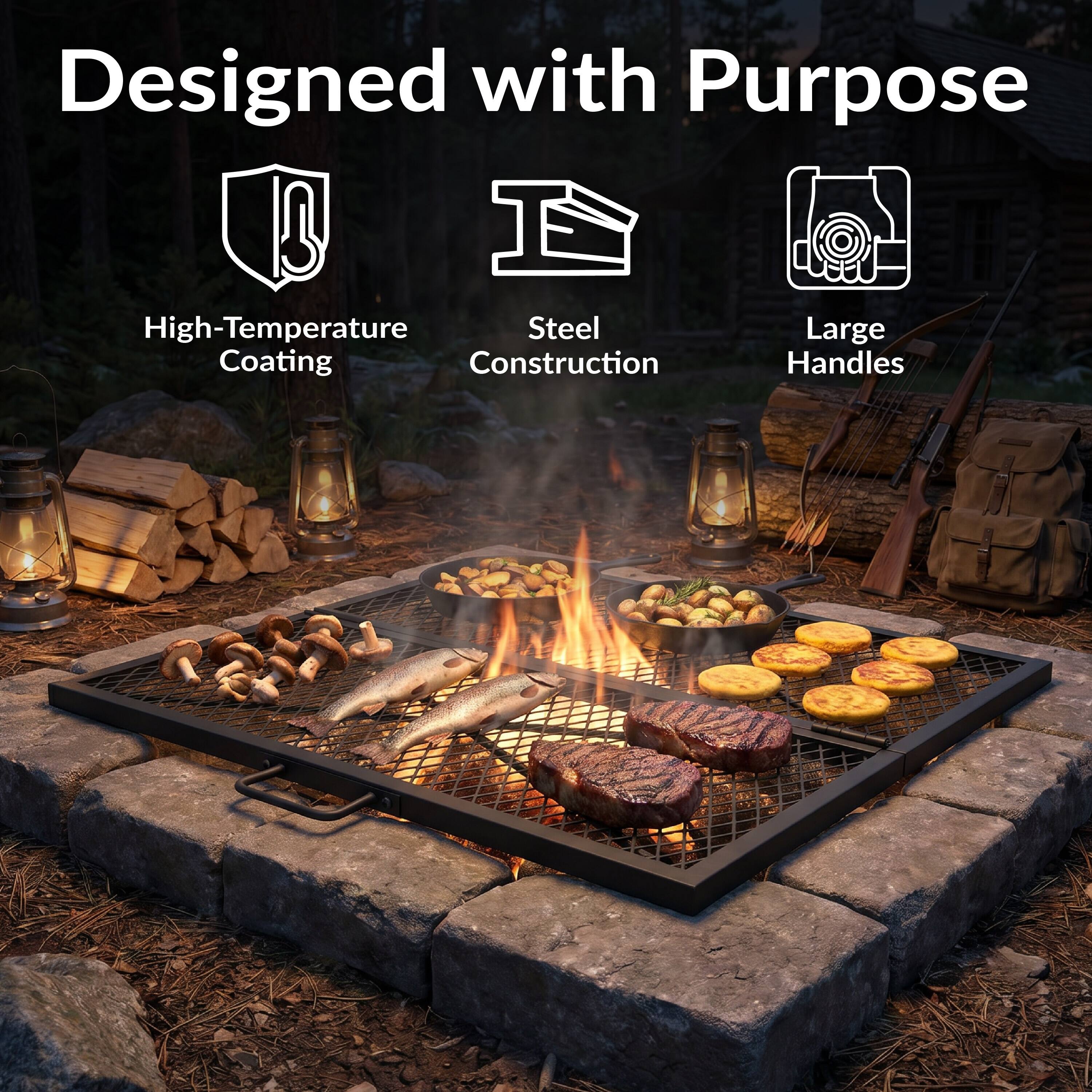 Designed with Purpose

- High-Temperature Coating
- Steel Construction
- Large Handles