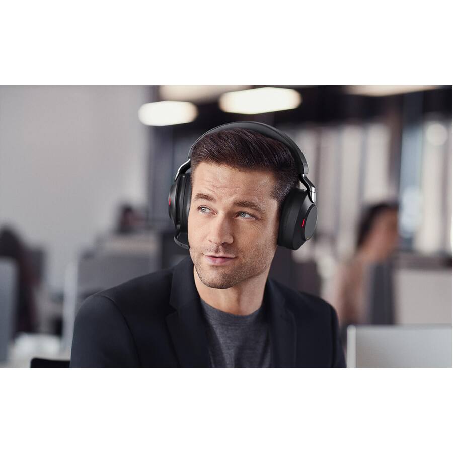 Alt View 1. Jabra - Jabra Evolve2 85 Headset - Stereo - Wireless - Bluetooth - Over-the-head - Binaural - Supra-aural - Black - Black.