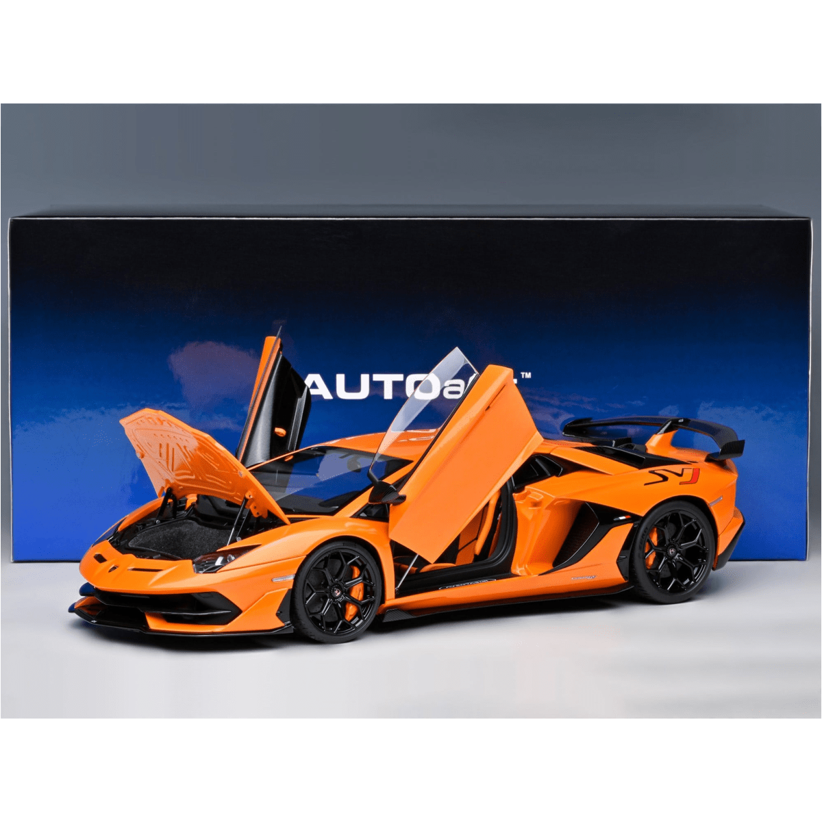 Alt View 9. Autoart - Lamborghini Aventador SVJ Arancio Atlas Pearl Orange 1/18 Model Car by Autoart.