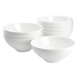Gibson - Elite Peninsula 8 Piece 6.5 Inch Bone China Cereal Bowl Set - White