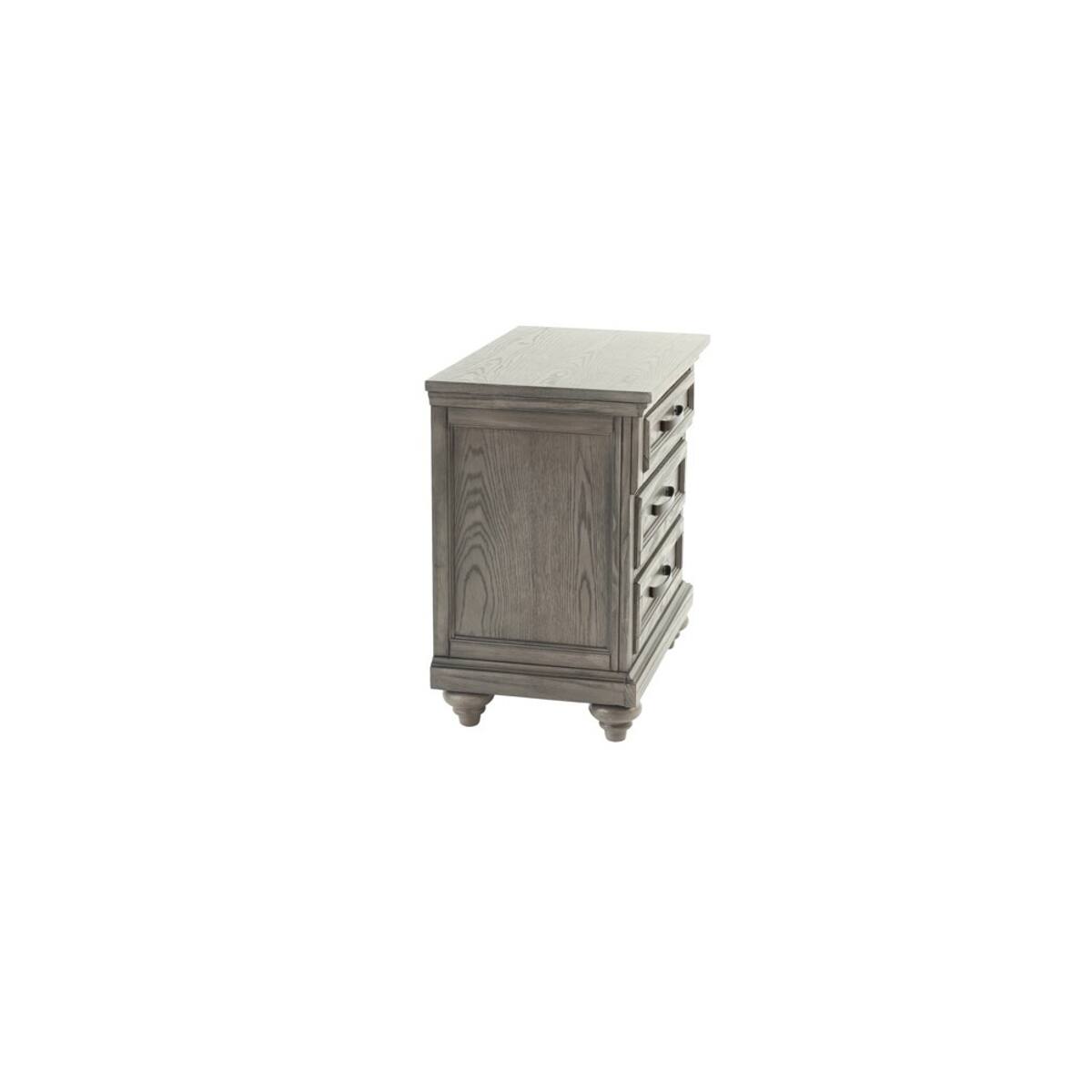 Alt View 6. Loheer - Loheer Antique Gray Oak Nightstand, Contemporary Bedroom Storage - Antique Gray.
