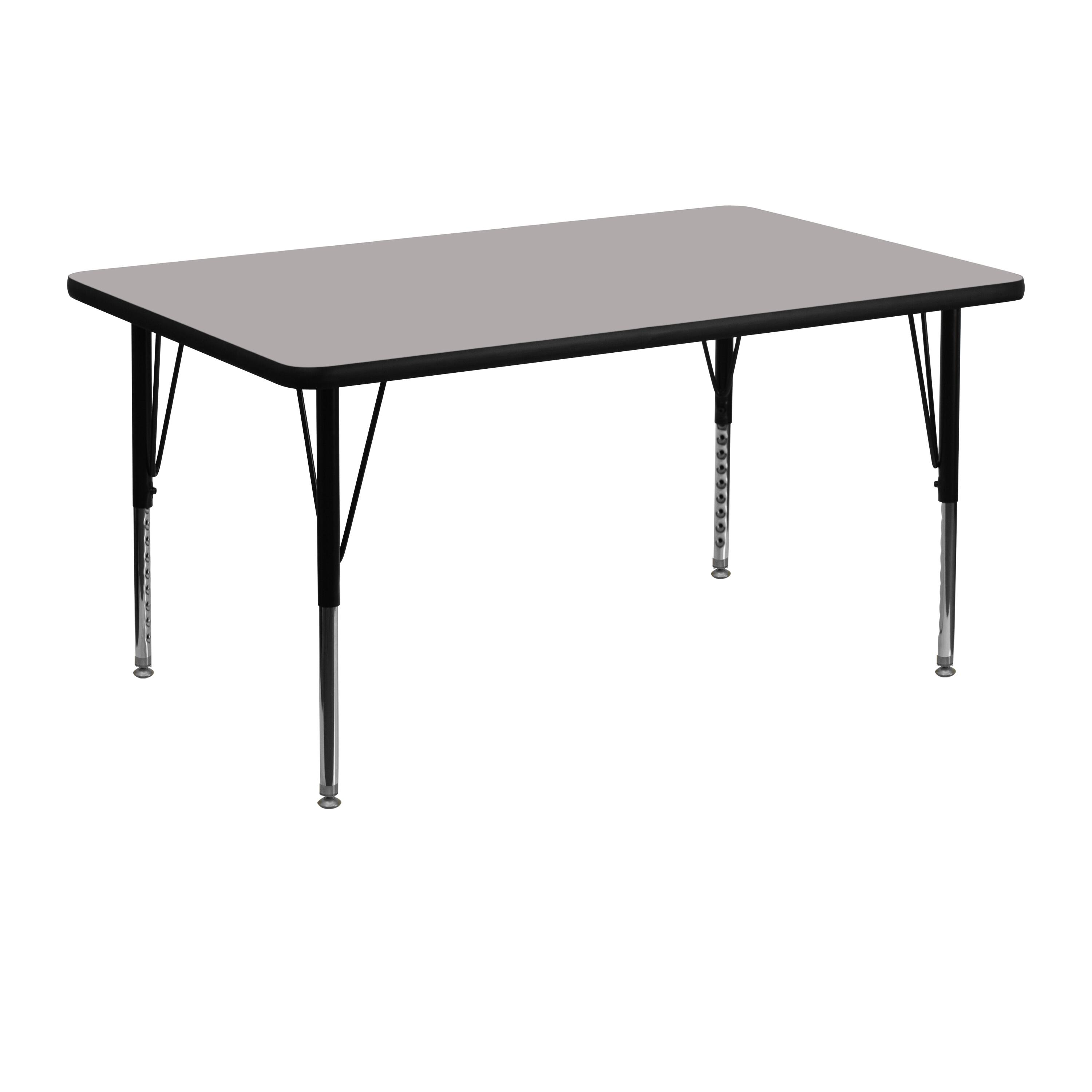 Emma + Oliver - 30x48 Rectangle HP Laminate Adjustable Preschool Activity Table - Gray price history on PriceWatchPro